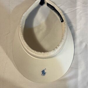 Vintage RL Polo Golf White Open Back Visor with Light Blue Pony Logo NWT